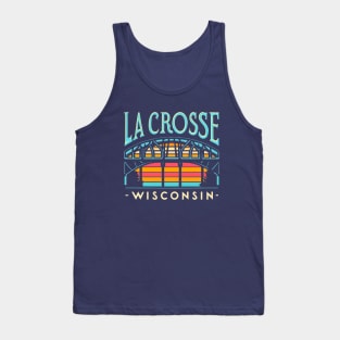 La Crosse Wisconsin Blue Bridge Sunset Graphic Tank Top